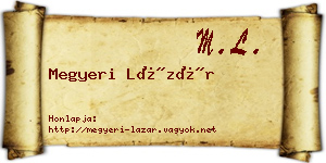 Megyeri Lázár névjegykártya